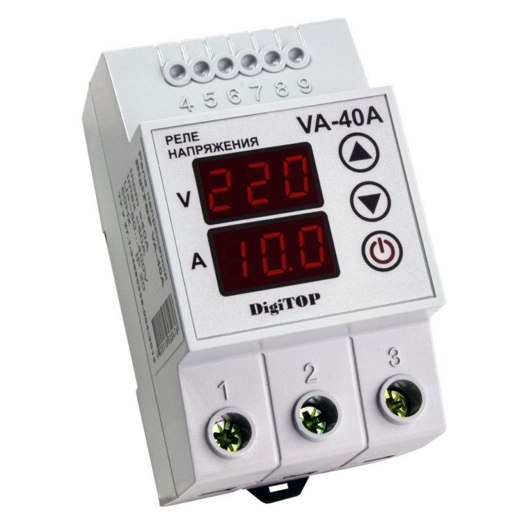 Реле напруги з контролем струму DigiTOP VA-40A 4820118380476