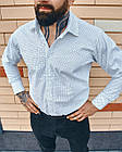 Чоловіча класична сорочка чорна бавовна в дрібний горошок однотонна з класичним коміром, фото 9