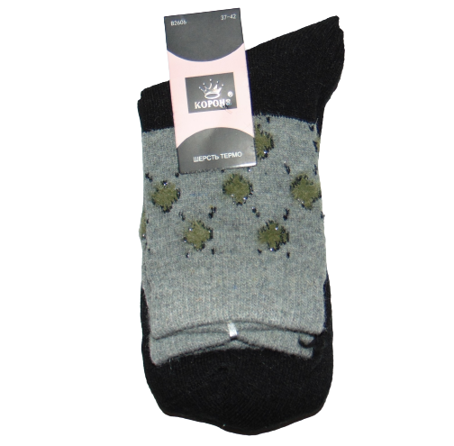 Термошкарпетки ангора та шерсть Корона 2606 37-42 чорні, фото 1