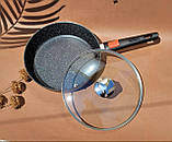 Велика глибока сковорода 3.1л 26см з мармуровим покриттям Edenberg EB-14142 Сковорода зі зйомною ручкою індукційна, фото 8