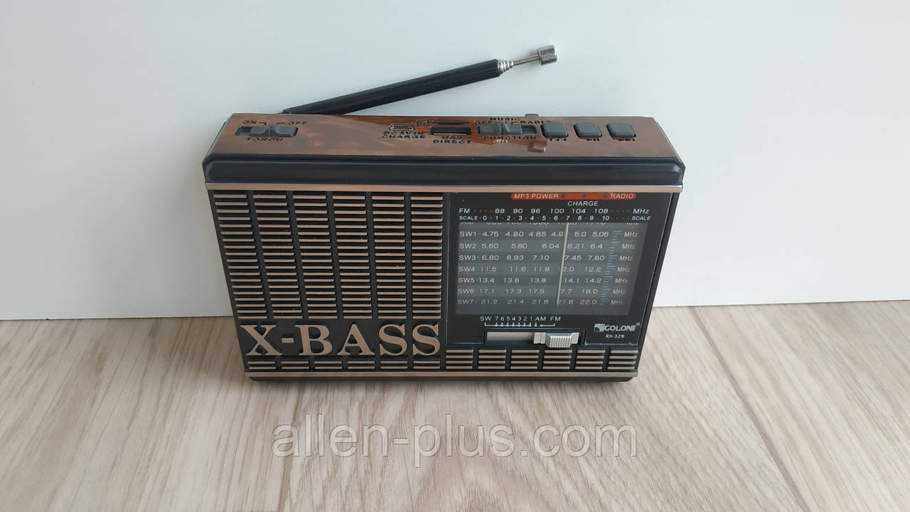 Радіоприймач багатодіапазонний GOLON RX-329, FM/AM/SW(1-6), USB/microSD, mp3, акумулятор Li-Ion BL-5С