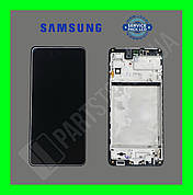 Дисплей Samsung M515 Black M51 2020 (GH82-23568A) сервісний оригінал у зборі з рамкою (переклеєне скло)