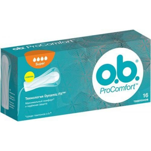 Тампони o.b. ProComfort Super 4 краплі, 16 шт.