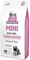 Сухой корм для йоркширских терьеров Brit Care Adult Grain Free Mini Yorkshire с лососем и тунцом 7 кг