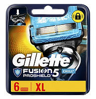 Змінні касети для гоління 6 шт (Original) Fusion Proshield Chill (Сині) - Gillette