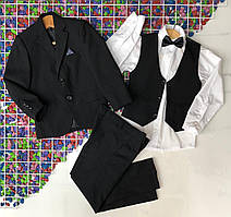Шкільний костюм-четверка підліток КЛАСИКА для хлопчика 10-14 років, колір чорний