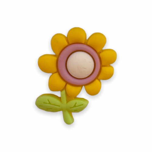 Джибітси прикраси для взуття кроксів сабо JIBBITZ Жовтий квіточку № 64, фото 1