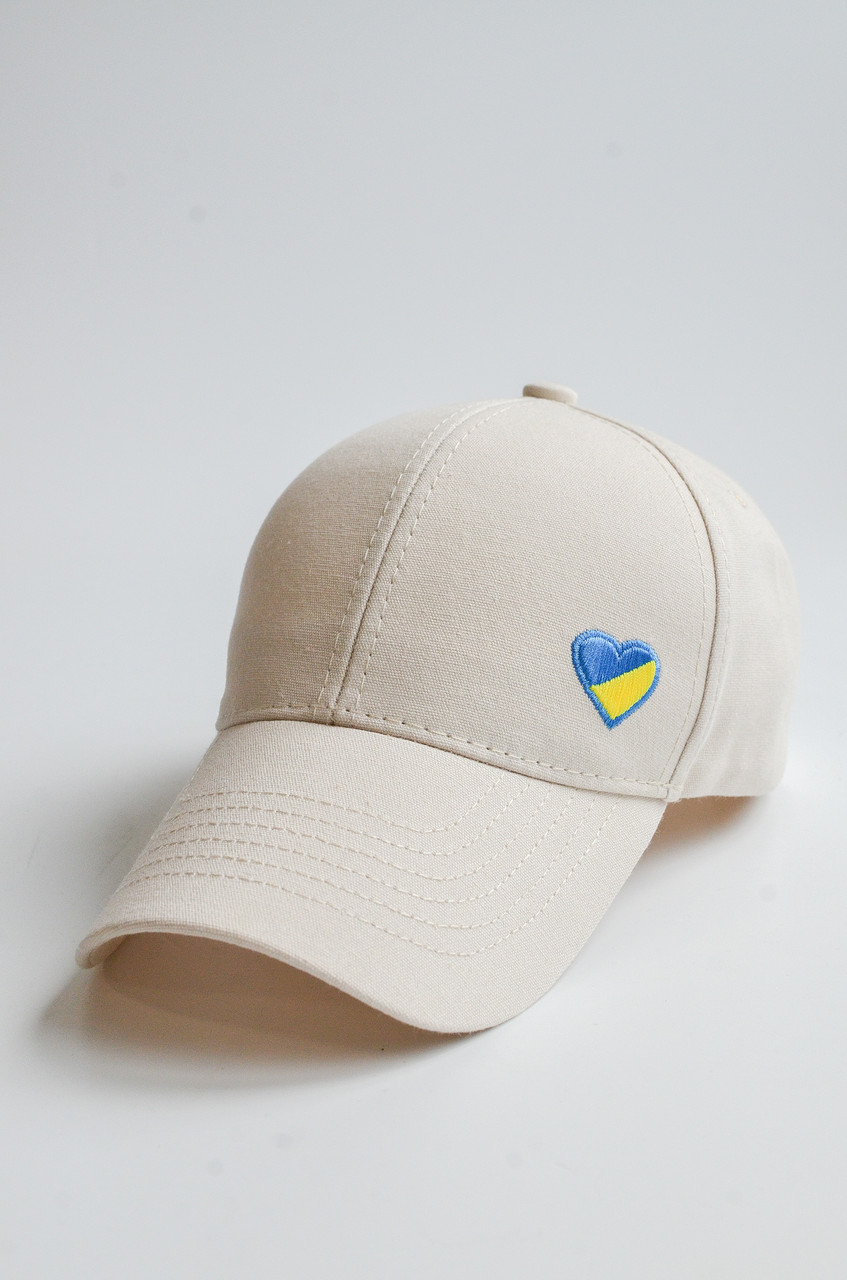 Бейсболка вишивка СЕРЦЕ Україна, айворі