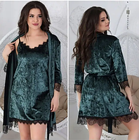 Жіночий комплект халат і нічна сорочка, сміттєвозуруд