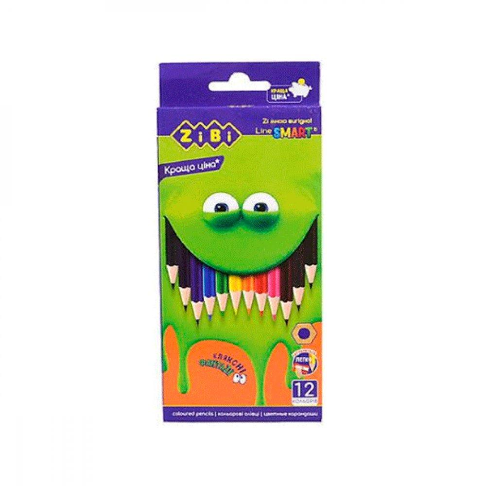 Олівці кольорові, 12 цв. ZIBI