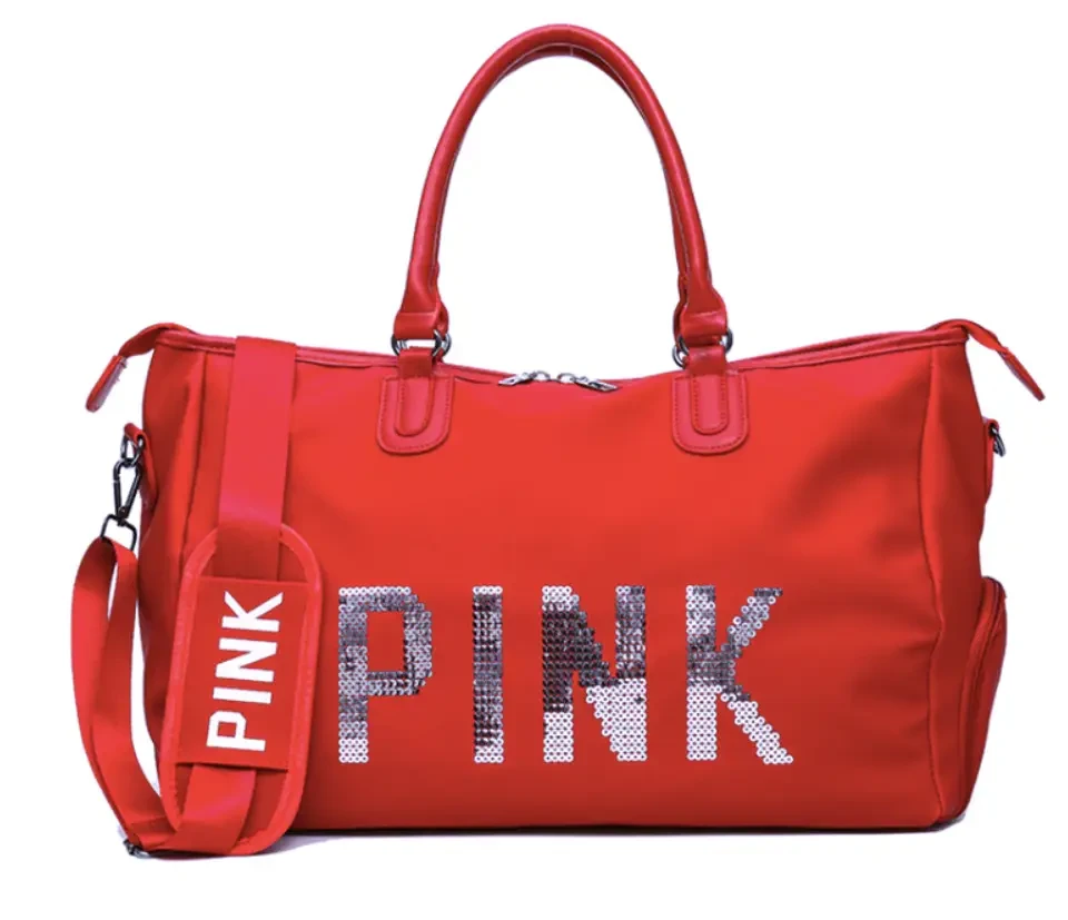 Сумка жіноча PINK КРАСНА  ⁇  Жіноча містка спортивна сумка
