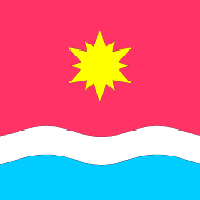 Флаг города Малая Виска Атлас, 1,05х0,7 м, Карман под древко