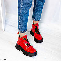 Женские зимние ботинки красного цвета 37 р-р 23.5 см