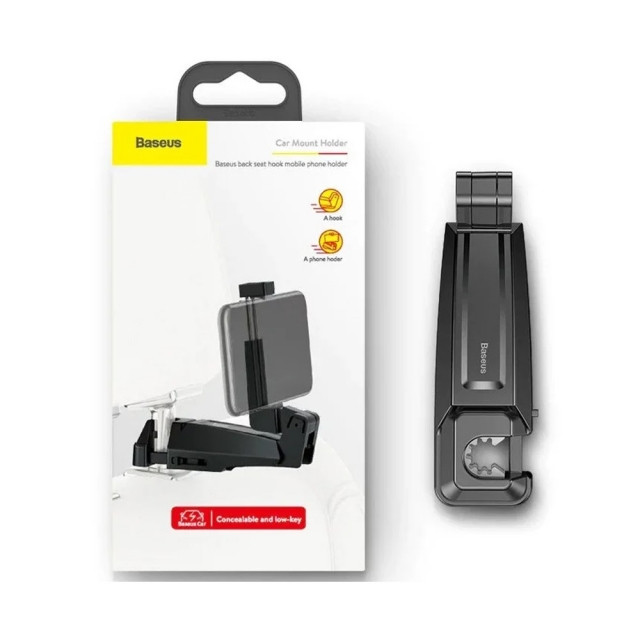 Холдер Baseus backseat vehicle phone holder hook Black ( Різана упаковка )