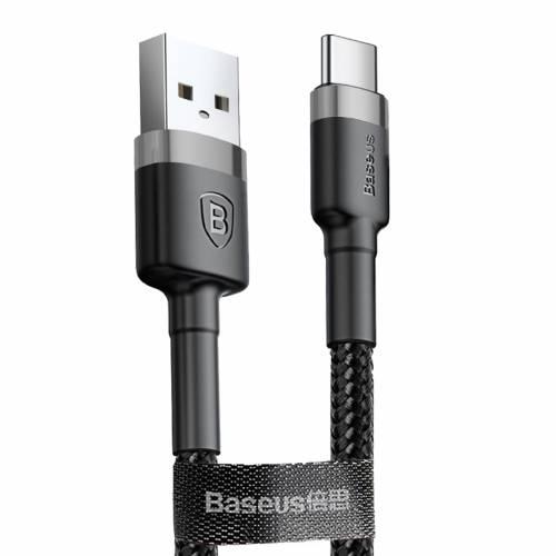 Кабель Baseus cafule Cable USB For Type-C 3A 0.5M Gray + Black ( М&apos;ята упаковка )