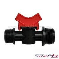 Кран 1/2"x3/4" c наружными резьбами для садовой трубки Santehplast (SL-011-14)