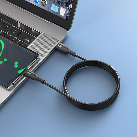 Кабель Hoco X72 Creator silicone charging data cable for Type-C Black, фото 3