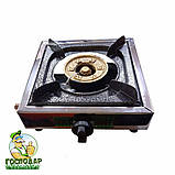 Компактна 22х22см настільна туристична газова плита з нержавіючої сталі з турбо конфоркою Jinhuali (Туреччина), фото 7