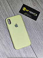 Чохол IPhone Xs silicon case AA светло-жовтий