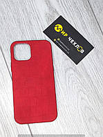 Чохол IPhone 12 pro Leather Croc Case red