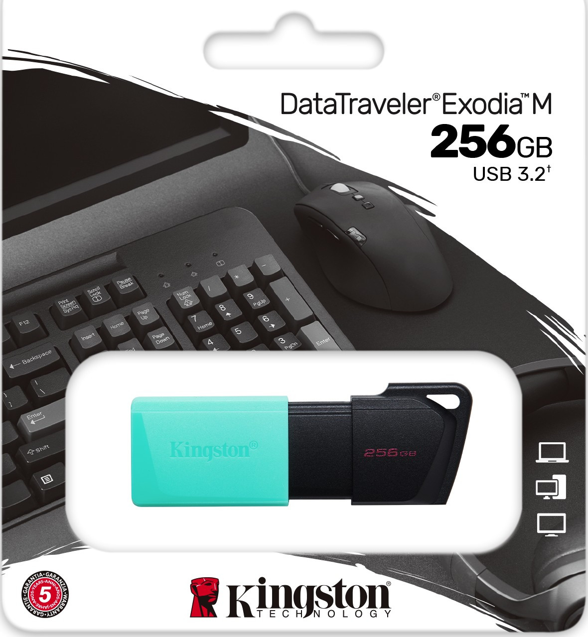 Флеш-накопитель USB3.2 256GB Kingston DataTraveler Exodia M Black/Teal (DTXM/256GB) - фото 6 - id-p1629289009