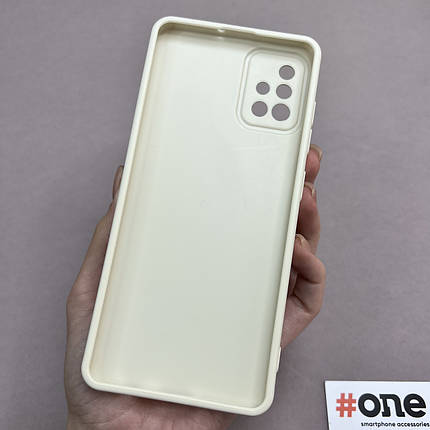 Чохол для Samsung Galaxy A51 силіконовий із захистом для камери чохол на телефон самсунг а51 молочний W7N, фото 2