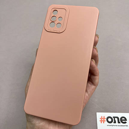 Чохол для Samsung Galaxy A51 силіконовий із захистом для камери чохол на телефон самсунг а51 бежевий W7N, фото 1