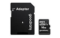 Карта памяти MicroSDHC 16GB UHS-I Class 10 Goodram + SD-adapter (M1AA-0160R12)