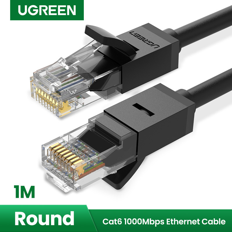 Сетевой кабель для интернета патч-корд Ugreen Cat 6 UTP Ethernet Cable 1м (черный) - фото 1 - id-p1656620464