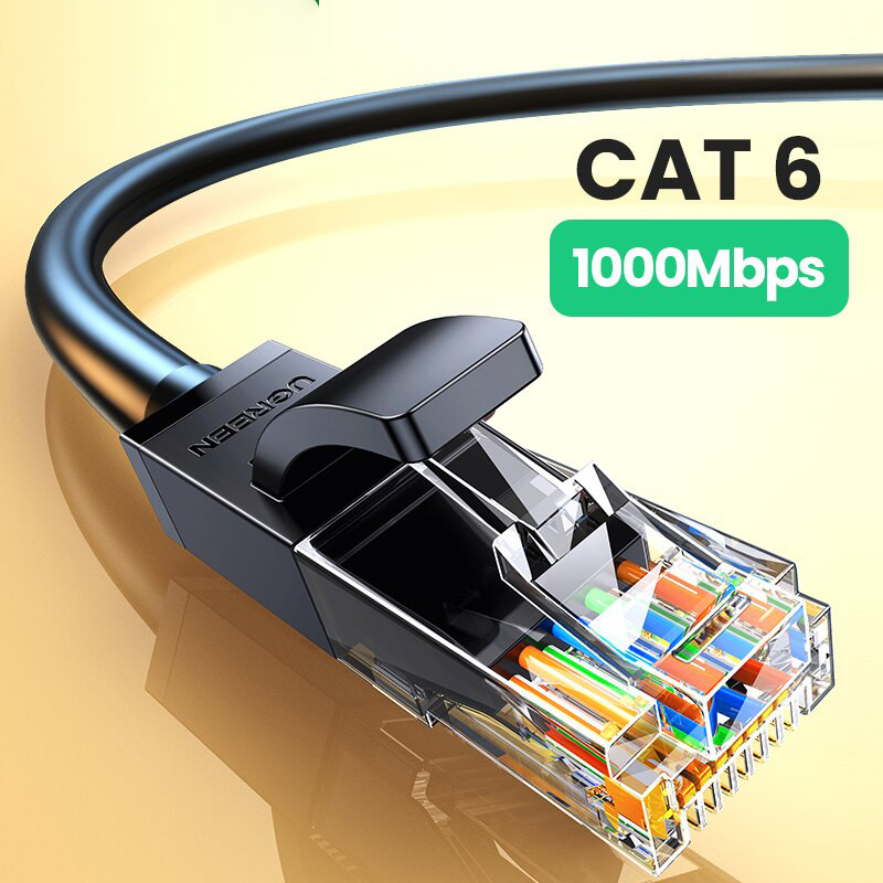 Сетевой кабель для интернета патч-корд Ugreen Cat 6 UTP Ethernet Cable 1м (черный) - фото 2 - id-p1656620464
