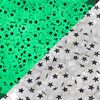 Намисто Finding Кругла плоска зірка Білий і чорний світиться в темляві Діаметр 7 мм Ціна за 100 шт