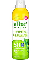 Солнцезащитный спрей для чувствительной кожи Alba Botanica Sensitive Sunscreen Spray SPF 50 171 г