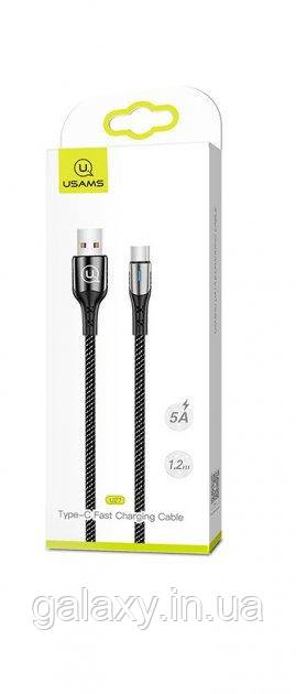 Кабель Usams QC3.0 USB - Type-C 5A 120см SJ319 U27 Black, фото 1