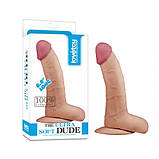 Фалоїмітатор із мошокою The Ultra Soft Dude Flesh 8.8", фото 7