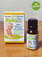 California Gold Nutrition, Витамин D3 для детей, Д3, 400 МЕ, капли, 10 мл