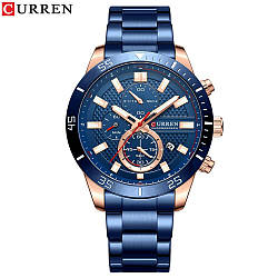 Годинник наручний Curren 8417 Blue-Gold