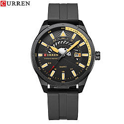 Годинник наручний Curren 8421 Black-Yellow