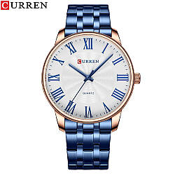 Годинник наручний Curren 8422 Blue-Gold-White