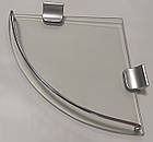 Полка кутова з прозорим склом 25*25sм, фото 3