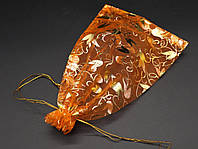 Подарочные мешочки из органзы. Цвет оранжевый тюльпан. 17х23см