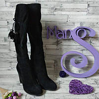 Жіночі чоботи Iskrina євро-зима натуральна замша чорного кольору 36 розмір