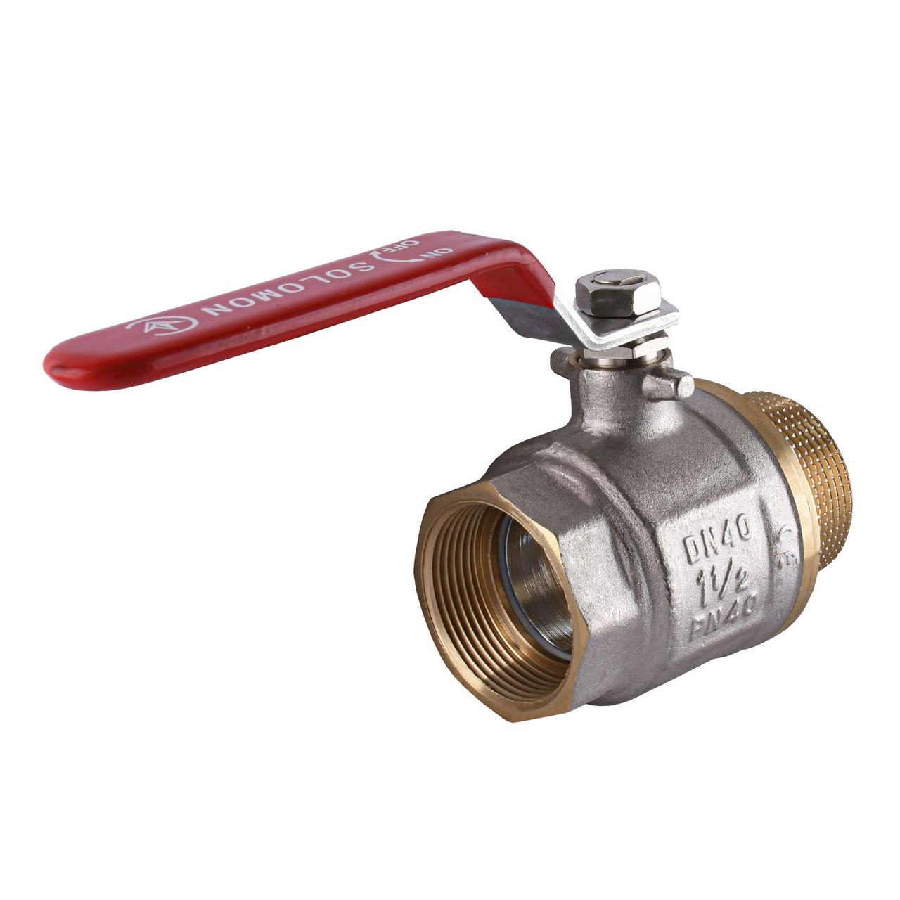 Кран кульовий прямий Solomon 1 1/2″ зовнішня-внутрішня КР PN40 В1002FM | 000001498, фото 1