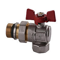 Кран шаровый угловой с американкой WATERVALVE Q003 3/4 NV-V344 3/4 BH | 000010167