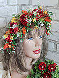 Вінок - обруч "Рута", вінок на голову  на металевій основі, фото 4