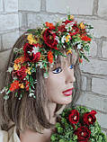 Вінок - обруч "Рута", вінок на голову  на металевій основі, фото 2