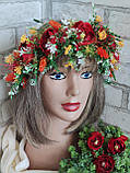 Вінок - обруч "Рута", вінок на голову  на металевій основі, фото 5
