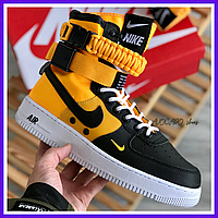 Кроссовки мужские Nike SF air Force 1 yellow black / Найк Спешл Фиелд аир Форс 1 черные желтые