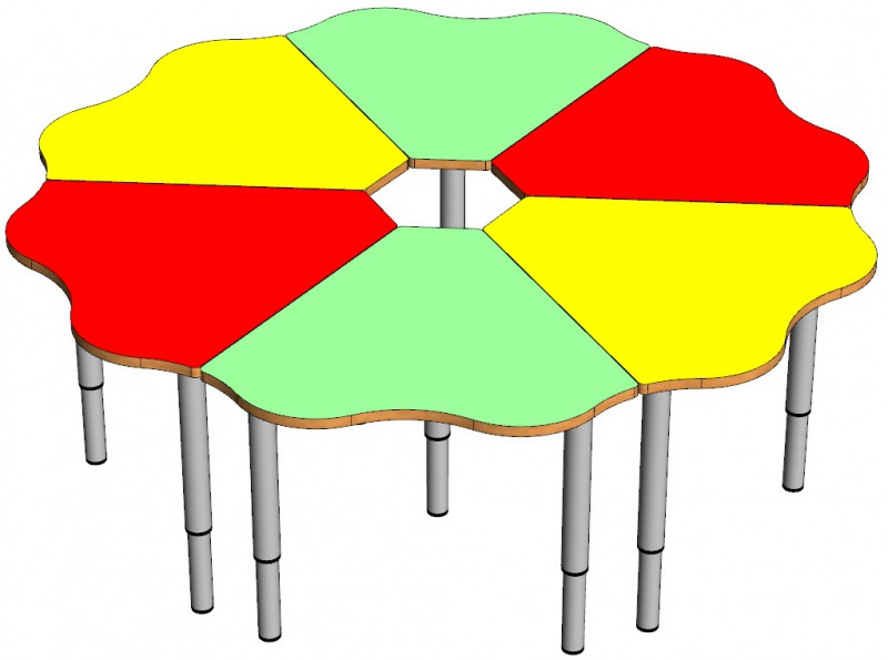 Комплект столів Ромашка 6 шт. з регулюванням, стільниця ЛДСП, опора ніжки метал DS-869, фото 1