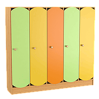 Шкаф детский 5 местный, секционный для раздевалки DS-86
