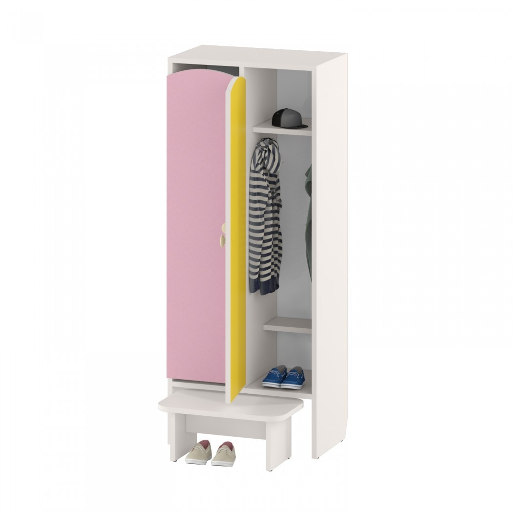 Шафка дитяча 2-місна з лавкою, секційна DS-ДУ-ШР3, фото 1